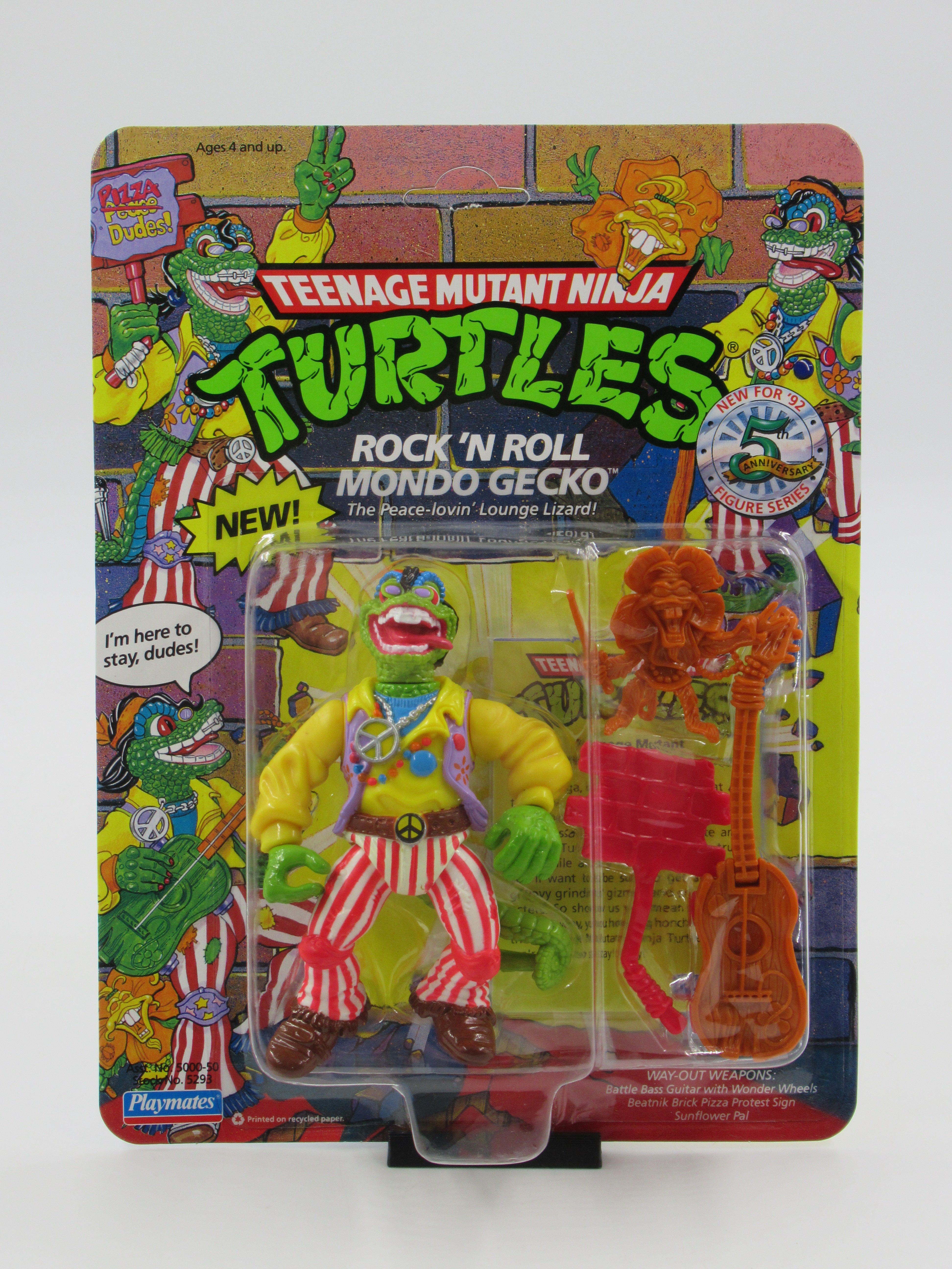 Teenage Mutant Ninja Turtles Rock N' Roll Mondo Gecko 4.5" Figure TMNTs - Playmates (1992)
